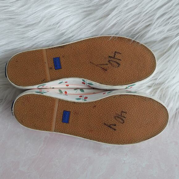 Keds x Rifle Paper Co. Kickstart Leather White Red Strawberry Low Top Sneakers - Picture 14 of 15